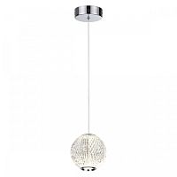 Светильник подвесной LED Crystal 5007/5LA Odeon Light прозрачный 1 лампа, основание хром в стиле модерн шар