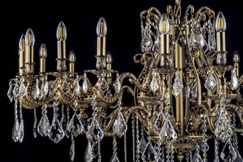 Люстра хрустальная подвесная Opera E 1.1.20.600 A Dio D'Arte без плафона на 20 ламп, основание античное бронза бронзовое в стиле современный фото 4