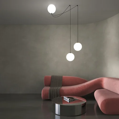 Светильник подвесной LED Twins MOD427PL-L30B3K1 Maytoni белый на 1 лампу, основание чёрное в стиле современный шар фото 7