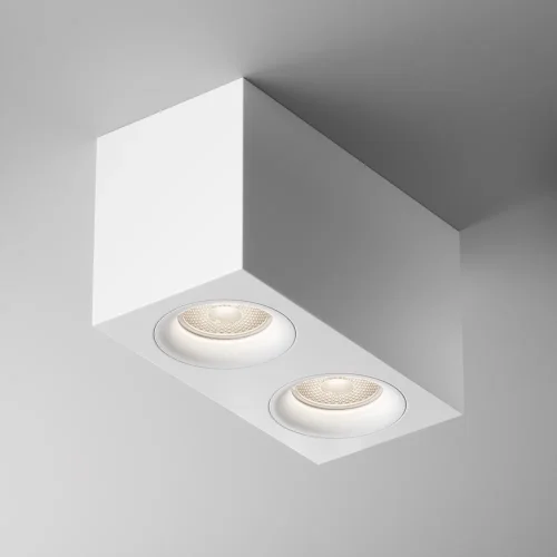 Светильник накладной Slim C013CL-02W Maytoni белый 2 лампы, основание белое в стиле современный хай-тек прямоугольный фото 4