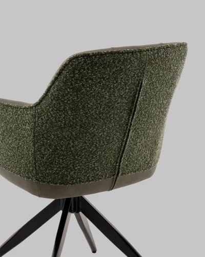 Стул обеденный Naya,  зеленый, экокожа, букле УТ000040788 Stool Group, зелёный/букле, ножки/металл/чёрный, размеры - *870**** фото 7
