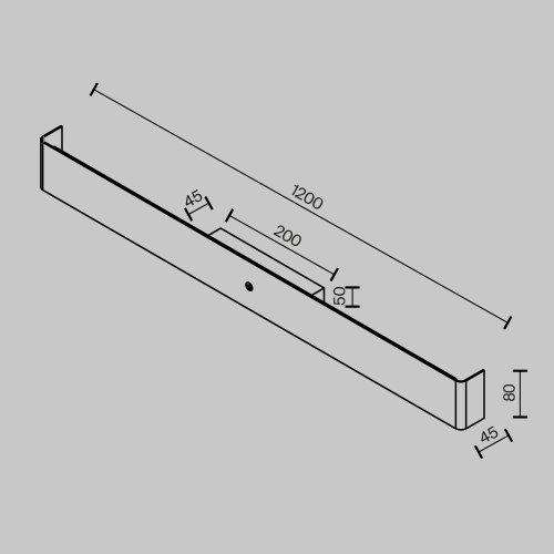Бра LED Bracket MOD492WL-L20BK Maytoni чёрный на 1 лампу, основание чёрное в стиле современный отражённый свет фото 5