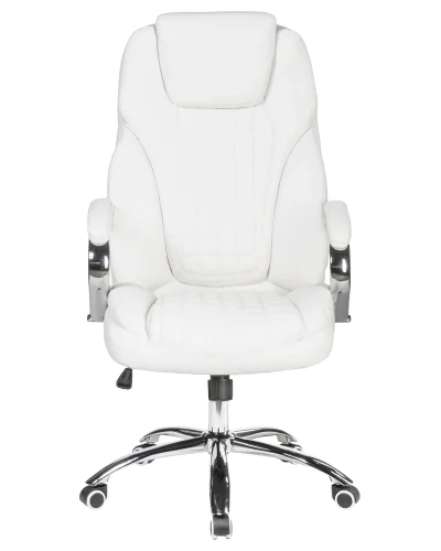 Офисное кресло для руководителей 114B-LMR CHESTER, цвет белый Dobrin, белый/экокожа, ножки/металл/хром, размеры - 1180*1250***680*730 фото 6
