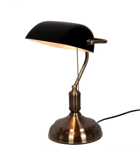 Настольная лампа Banker LDT 305 BK Lumina Deco чёрная 1 лампа, основание бронзовое металл в стиле классический 