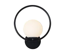 Бра Алир 07658,19 Kink Light белый 1 лампа, основание чёрное в стиле 10086 молекула шар