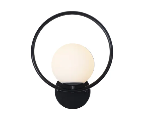 Бра Алир 07658,19 Kink Light белый на 1 лампа, основание чёрное в стиле 10086 молекула шар