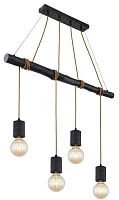 Светильник подвесной Hermine 54030-4HA Globo без плафона 4 лампы, основание чёрное в стиле модерн лофт 