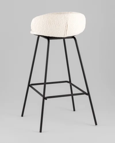 Стул барный Nita, букле молочный УТ000040261 Stool Group, молочный/букле, ножки/металл/чёрный, размеры - ***** фото 4