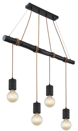 Светильник подвесной Hermine 54030-4HA Globo без плафона 4 лампы, основание чёрное в стиле лофт современный 
