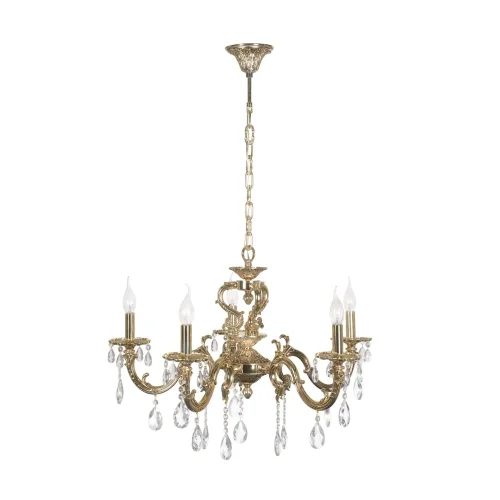 Люстра хрустальная подвесная Siena E 1.1.5.200 G Dio D'Arte без плафона на 5 ламп, основание золотое в стиле классический 