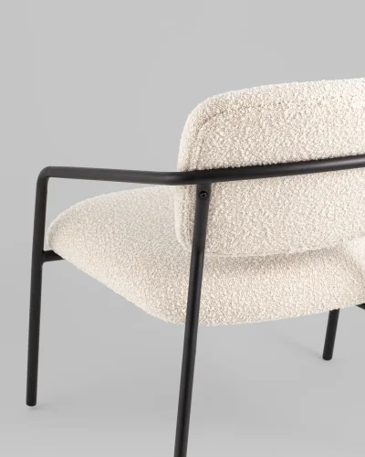 Кресло лаунж Rooney, белый УТ000039354 Stool Group, белый/букле, ножки//чёрный, размеры - ****700*710мм фото 5