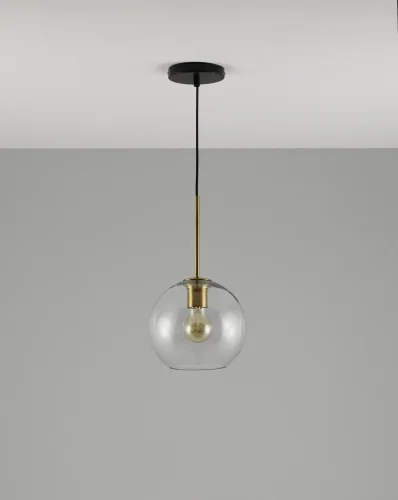 Светильник подвесной Sumatra V2110-P Moderli прозрачный 1 лампа, основание чёрное в стиле современный лофт  фото 3