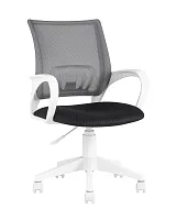 Кресло TopChairs ST-BASIC-W серый TW-04 TW-12 сетка/ткань крестовина пластик пластик белый УТ000035493 Stool Group, серый/ткань, ножки/пластик/белый, размеры - ****635*605