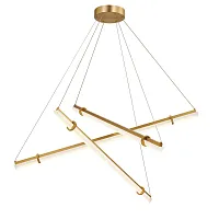 Люстра подвесная LED Stav 4553-3P Favourite белая на 3 лампы, основание матовое латунь в стиле современный 