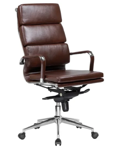 Офисное кресло для руководителей 103F-LMR ARNOLD, цвет коричневый Dobrin, коричневый/экокожа, ножки/металл/хром, размеры - 1130*1180***670*670 фото 2