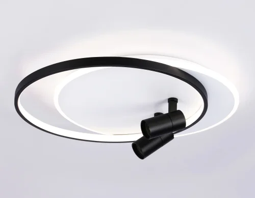 Светильник потолочный LED с пультом FL51392 Ambrella light чёрный белый 1 лампа, основание белое в стиле хай-тек современный с пультом фото 7