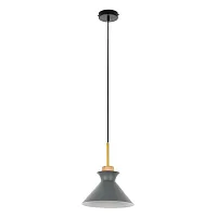 Светильник подвесной Kristina MR1351-1P MyFar серый 1 лампа, основание чёрное в стиле современный скандинавский лофт 