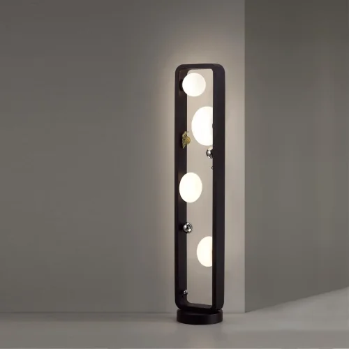 Парковый светильник Luma 5434/4FB Odeon Light уличный IP54 чёрный на 4 лампы, плафон белый в стиле флористика скандинавский современный G9 фото 5