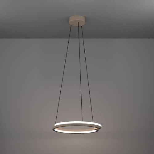 Светильник подвесной LED Mezzomonte 901824 Eglo бежевый на 1 лампу, основание бежевое в стиле современный хай-тек кольца фото 6