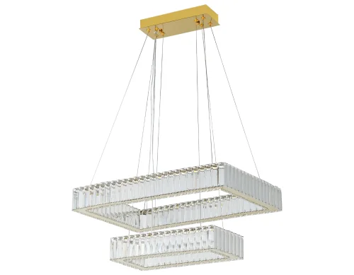 Люстра подвесная LED TR5007 Ambrella light прозрачная на 1 лампа, основание золотое в стиле классический современный квадраты фото 4