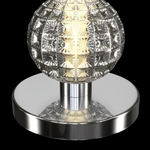 Настольная лампа LED Collar MOD301TL-L18CH3K Maytoni прозрачная белая 1 лампа, основание хром металл в стиле современный  фото 3