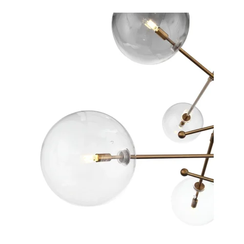 Люстра потолочная Sandro SL1205.303.06 ST-Luce прозрачная на 6 ламп, основание латунь в стиле современный шар фото 3