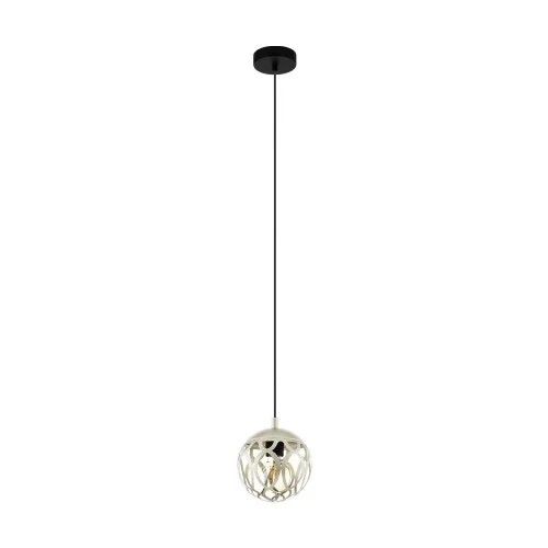 Светильник подвесной Mirtazza 99071 Eglo бежевый 1 лампа, основание чёрное в стиле современный 