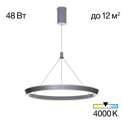 Светильник подвесной LED Tavi CL717012 Citilux серый 1 лампа, основание серое в стиле современный хай-тек 
