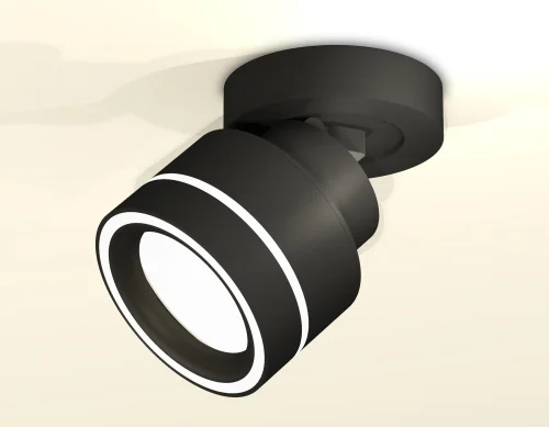 Светильник накладной XM8102023 Ambrella light белый 1 лампа, основание чёрное в стиле хай-тек круглый фото 2