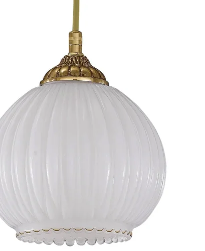 Светильник подвесной L 9300/16 Reccagni Angelo белый 1 лампа, основание золотое в стиле классический  фото 2
