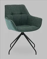 Кресло вращающееся Кимберли рогожка/замша зеленый УТ000041752 Stool Group, зелёный/рогожка замша, ножки/металл/чёрный, размеры - *****мм