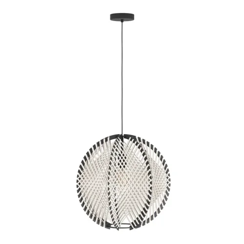 Светильник подвесной Waverton 44006 Eglo белый чёрный на 1 лампу, основание чёрное в стиле современный лофт кантри фото 5