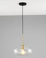 Светильник подвесной Laura V2120-P Moderli прозрачный 1 лампа, основание чёрное в стиле лофт модерн 