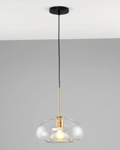 Светильник подвесной Laura V2120-P Moderli прозрачный 1 лампа, основание чёрное в стиле лофт современный 
