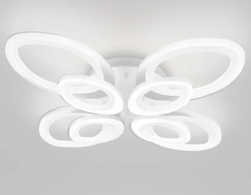Люстра потолочная LED с пультом FA4493 Ambrella light белая на 1 лампа, основание белое в стиле современный хай-тек с пультом фото 6