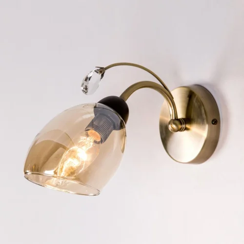 Бра Комета CL108315 Citilux прозрачный янтарный на 1 лампа, основание бронзовое в стиле современный 
