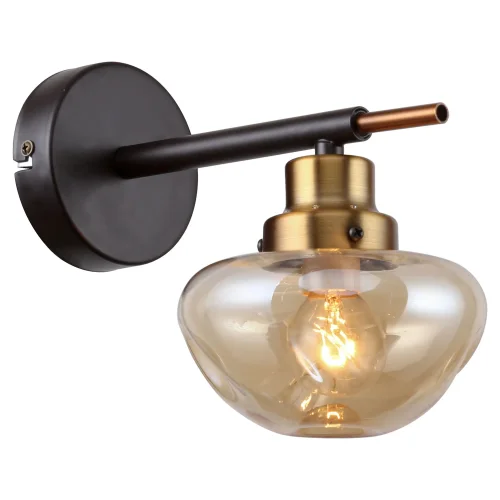 Бра Oahe GRLSP-8143 Lussole янтарный на 1 лампа, основание коричневое в стиле классика 