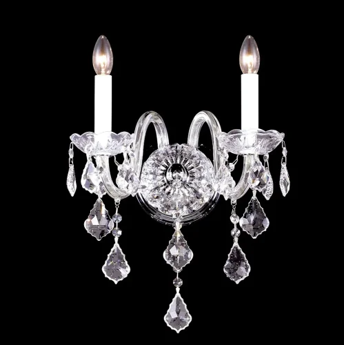 Бра QUEEN AP2 Crystal Lux без плафона на 2 лампы, основание прозрачное хром в стиле классический 