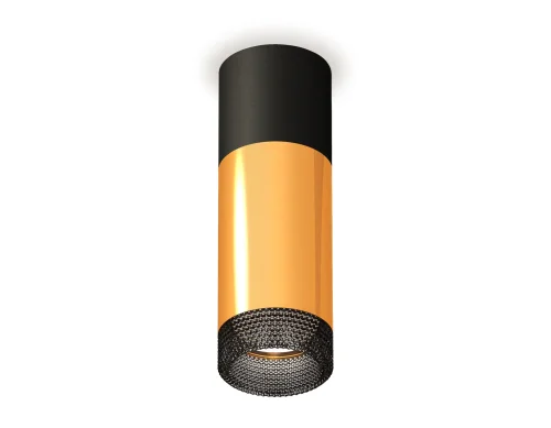 Светильник накладной Techno spot XS6327041 Ambrella light жёлтый золотой 1 лампа, основание чёрное в стиле современный круглый
