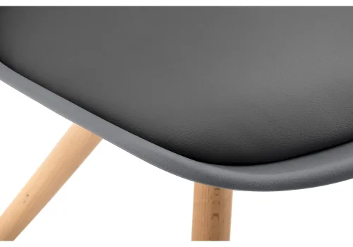 Стул Bonito серый 11328 Woodville, серый/искусственная кожа, ножки/массив бука дерево/натуральный, размеры - ****480*540 фото 6