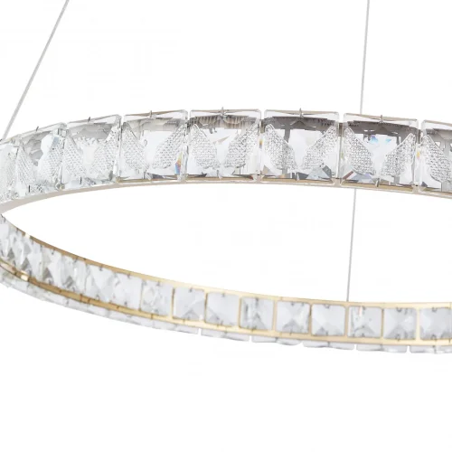 Люстра подвесная LED с пультом AM-Venezia 311311/D600 GD Arte Milano прозрачная на 1 лампу, основание золотое в стиле современный кольца с пультом фото 14