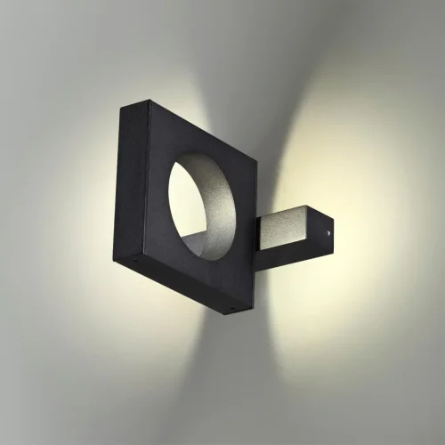 Настенный светильник уличный LED Tilda 6653/5WL Odeon Light уличный IP54 чёрный на 1 лампу, плафон чёрный в стиле хай-тек LED фото 4