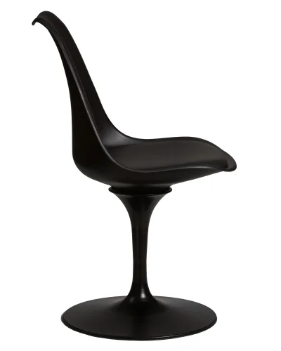 Стул обеденный 635EPP-LMZL TULIP, цвет сиденья черный (B-03), цвет основания черный Dobrin, чёрный/экокожа, ножки/металл/чёрный, размеры - ****480*500 фото 3