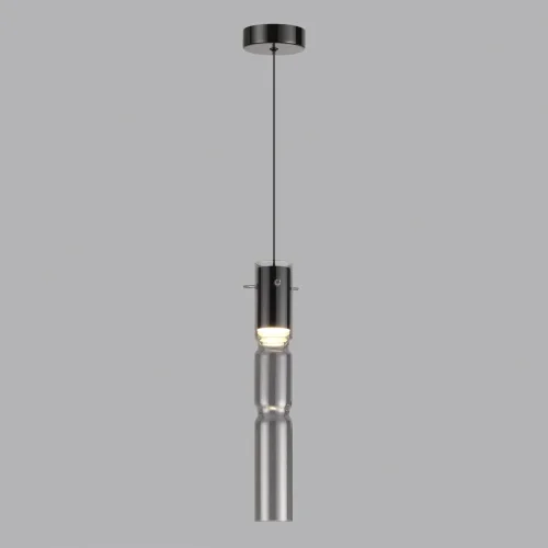Светильник подвесной LED Scrow 5059/5L Odeon Light серый чёрный 1 лампа, основание чёрное в стиле современный трубочки фото 4