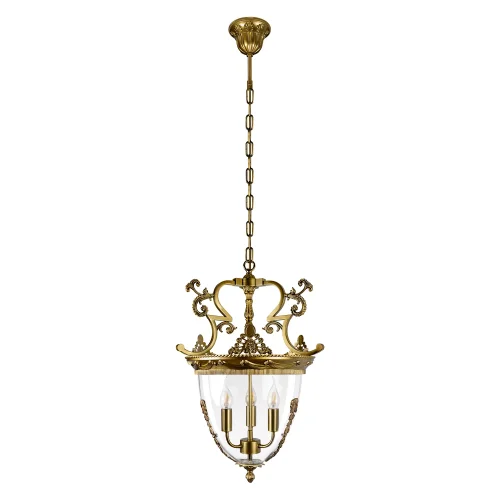 Светильник подвесной Рой / Roi 10564/3 LOFT IT прозрачный на 3 лампы, основание латунь в стиле классический современный американский 