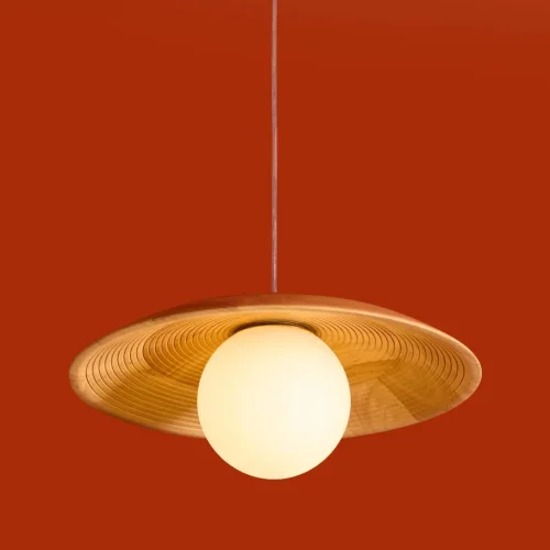 Светильник подвесной Albero FR5589PL-01T Freya коричневый белый на 1 лампу, основание латунь в стиле современный кантри фото 9