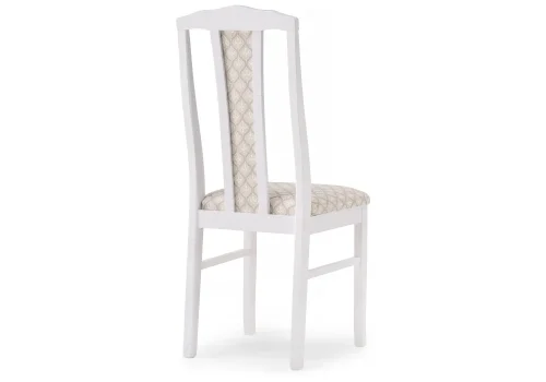 Деревянный стул Гроджин белый / бежевый 450690 Woodville, бежевый/ткань, ножки/массив бука дерево/белый, размеры - ****420*520 фото 4