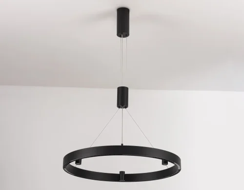 Светильник подвесной LED FL5845 Ambrella light чёрный 1 лампа, основание чёрное в стиле современный хай-тек кольца фото 6