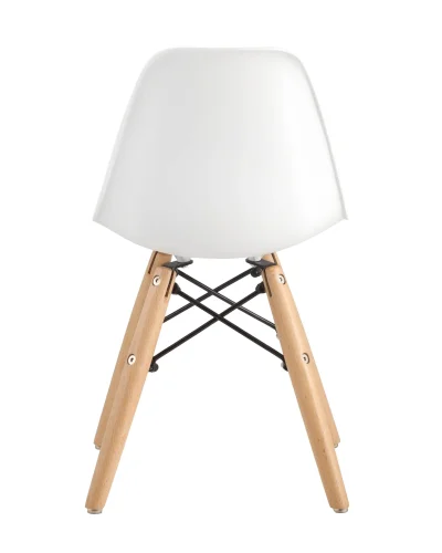 Стул EAMES SMALL, белый, дер. ножки УТ000001305 Stool Group, белый/пластик, ножки/дерево/коричневый, размеры - ****310*380 фото 3