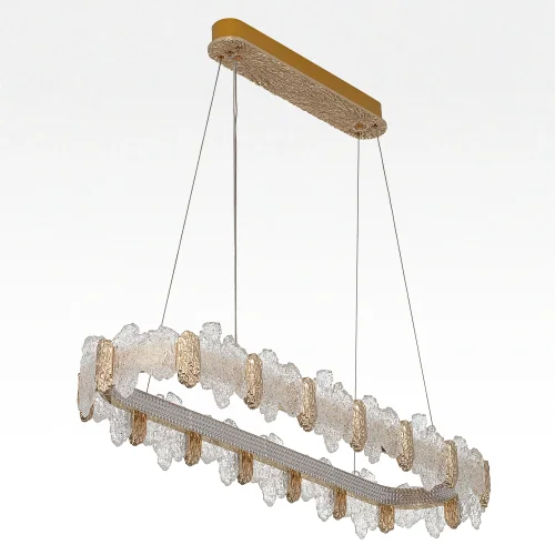 Люстра подвесная LED с пультом Lava CL250172 Citilux прозрачная янтарная на 1 лампу, основание золотое в стиле современный овал с пультом фото 5 Люстра подвесная LED с пультом Lava CL250172 Citilux прозрачная янтарная на 1 лампу, основание золотое в стиле современный овал с пультом фото 5